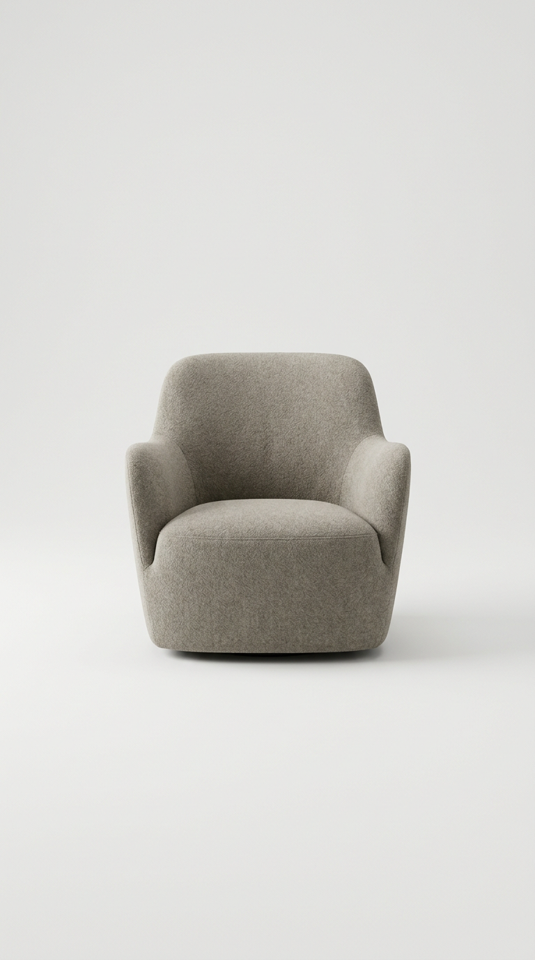 Mist Grey wool lounge chair