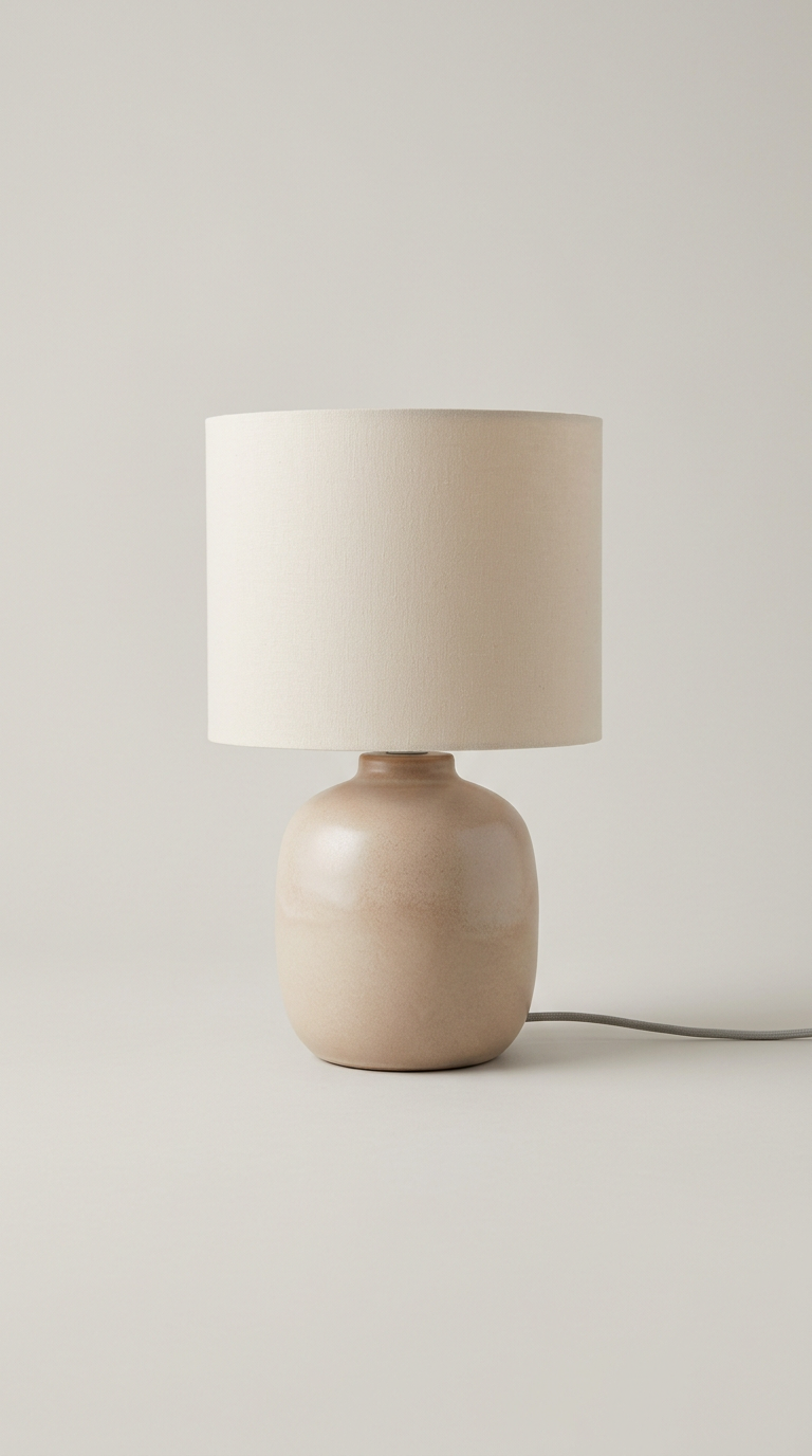 Blush Beige ceramic table lamp